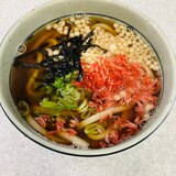 天かすと干しエビのかけうどん